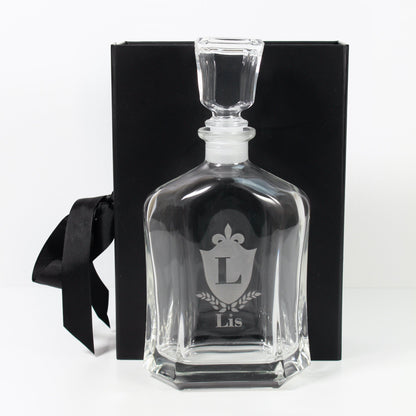 Personalized Glass Decanter, Engraved Glass Gift Set