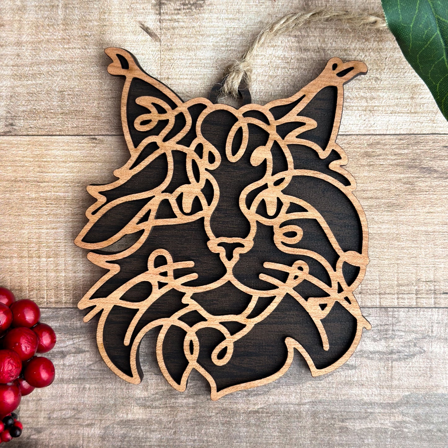 Personalized Cat Breed Ornament - Custom Wood Pet Keepsake
