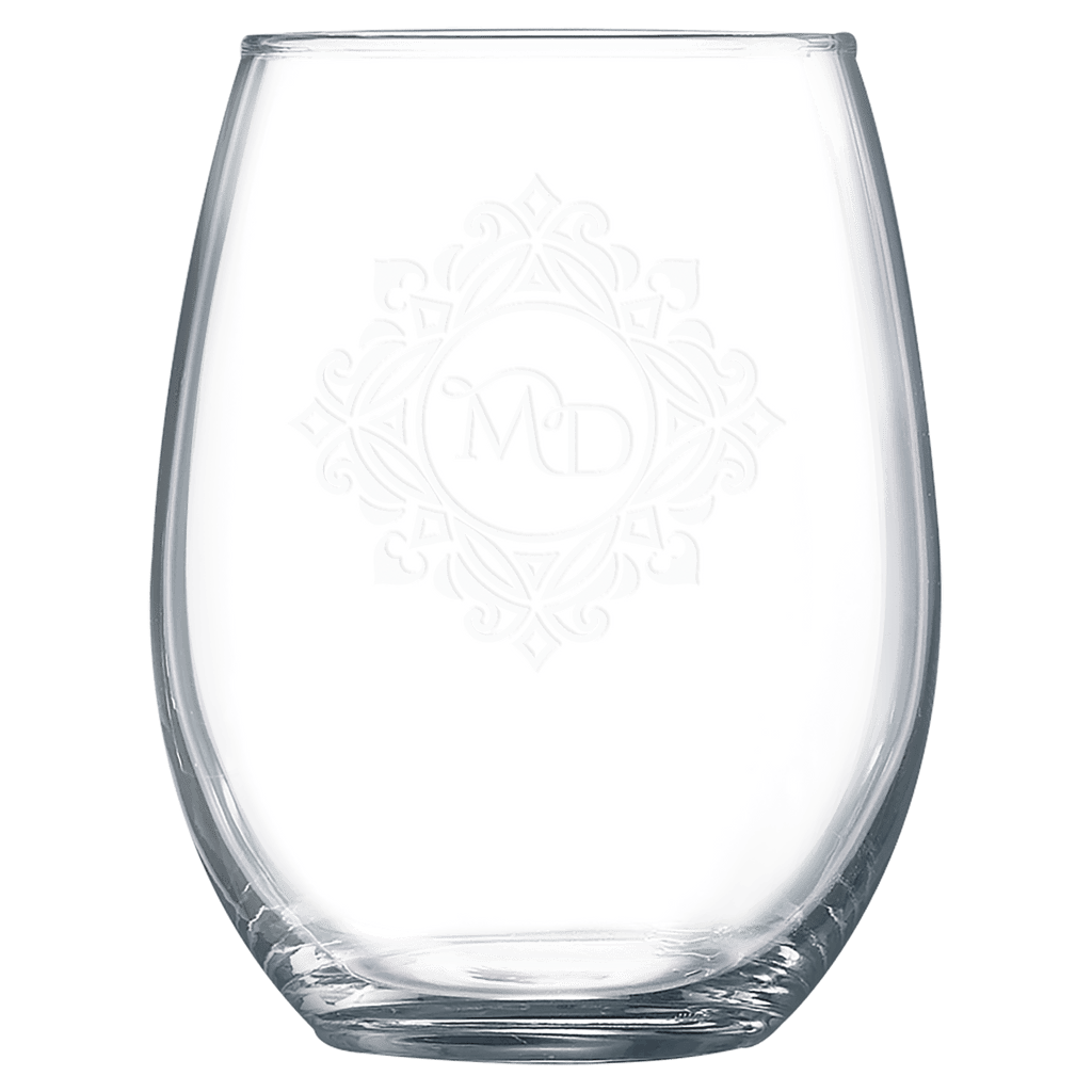 Custom Engraved Stemless Wine Glasses – 9 oz or 15 oz, Personalized with Text or Logo