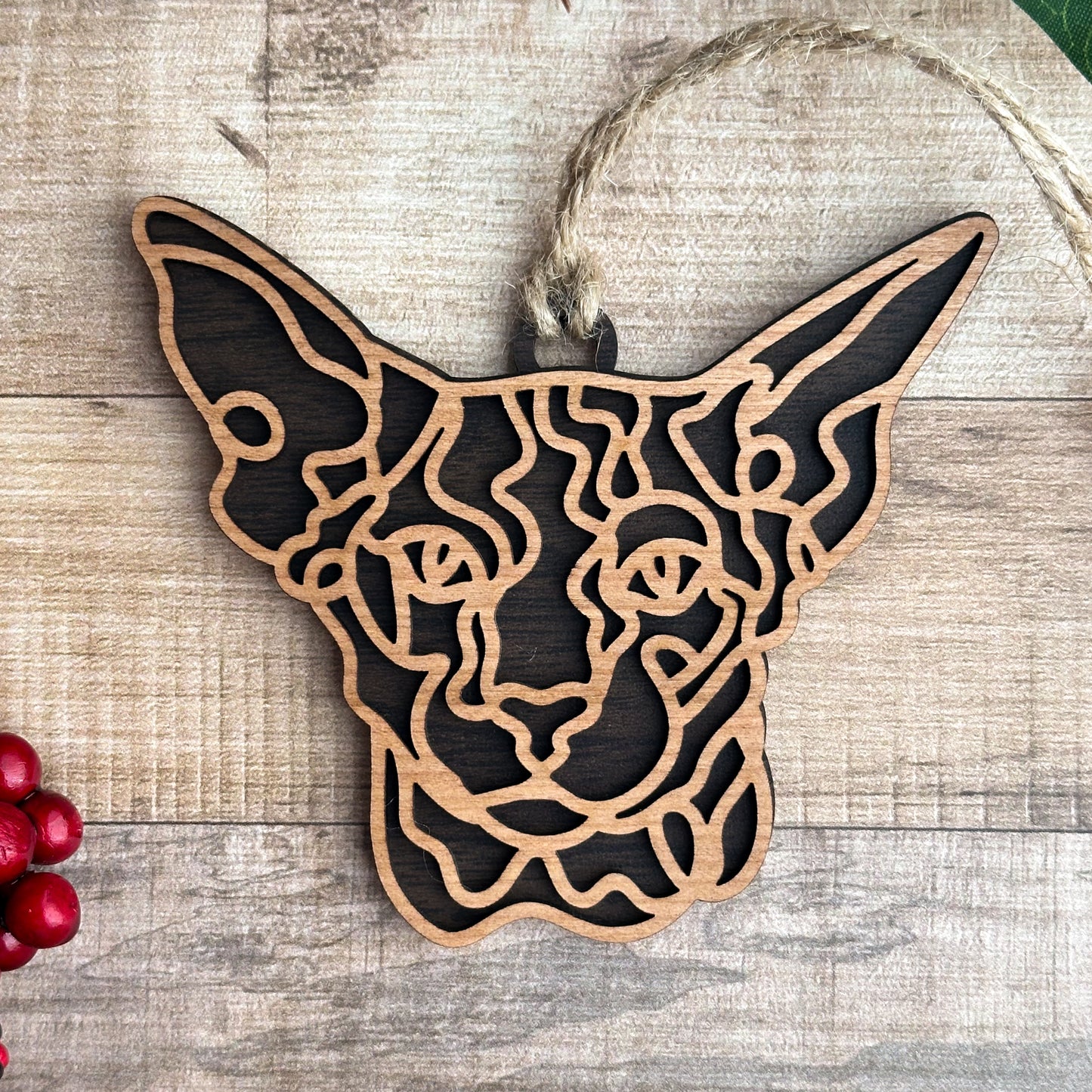 Personalized Cat Breed Ornament - Custom Wood Pet Keepsake