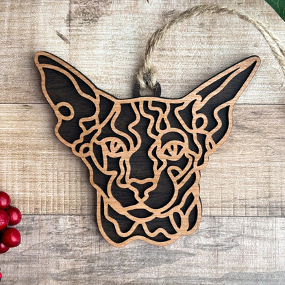 Personalized Cat Breed Ornament - Custom Wood Pet Keepsake