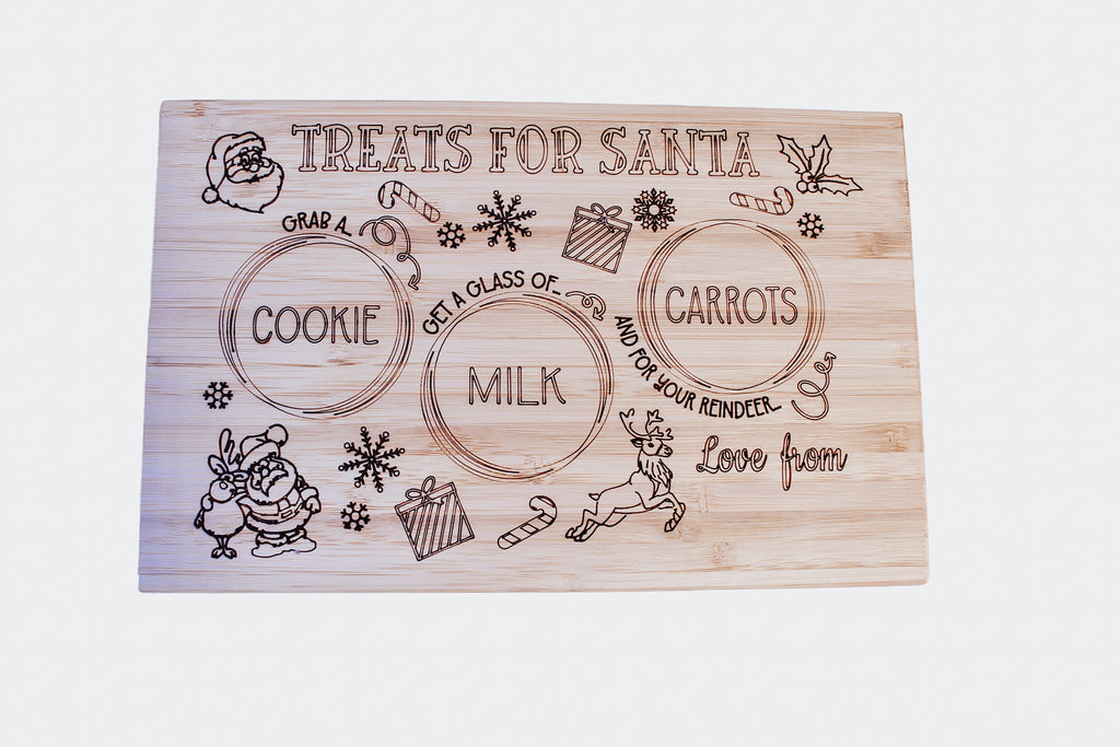 Treats for Santa - Personalized Cookies Cutting Board