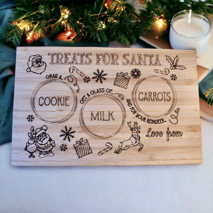 Treats for Santa - Personalized Cookies Cutting Board