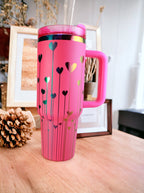 String of Hearts Laser Engraved 40oz Tumbler