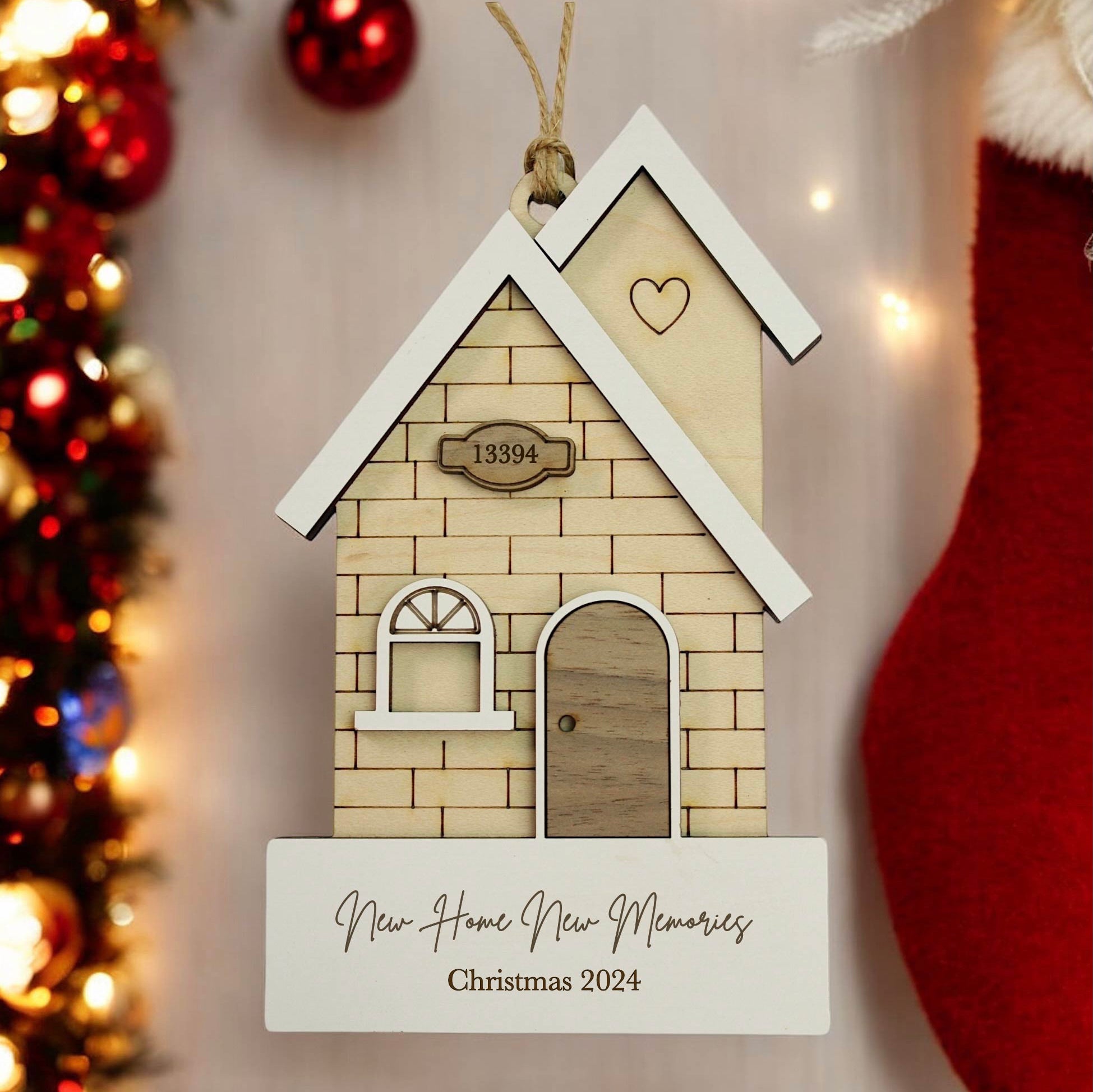 Personalized House Ornament, First Home Christmas Decor, Realtor Closing Gift