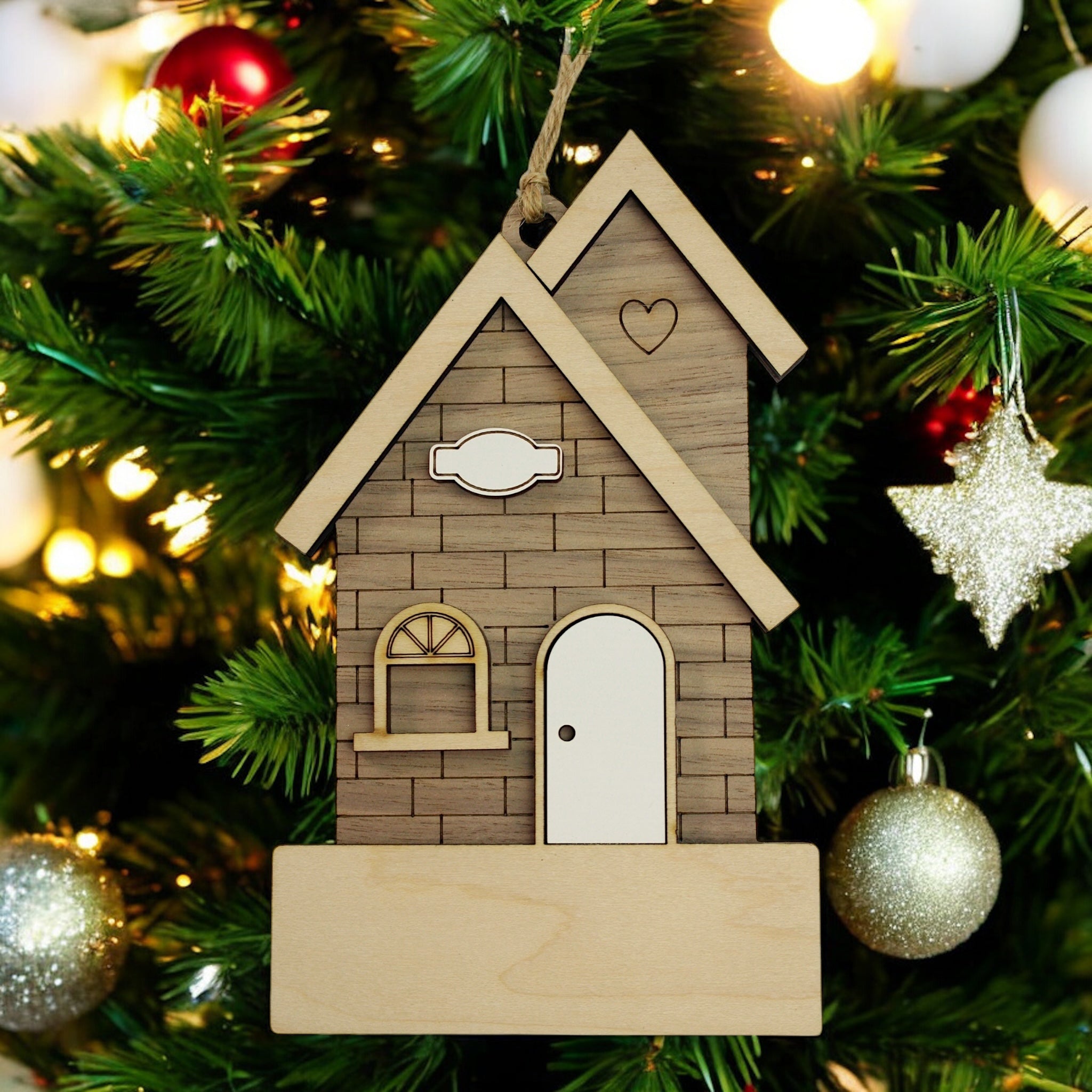 Personalized House Ornament, First Home Christmas Decor, Realtor Closing Gift
