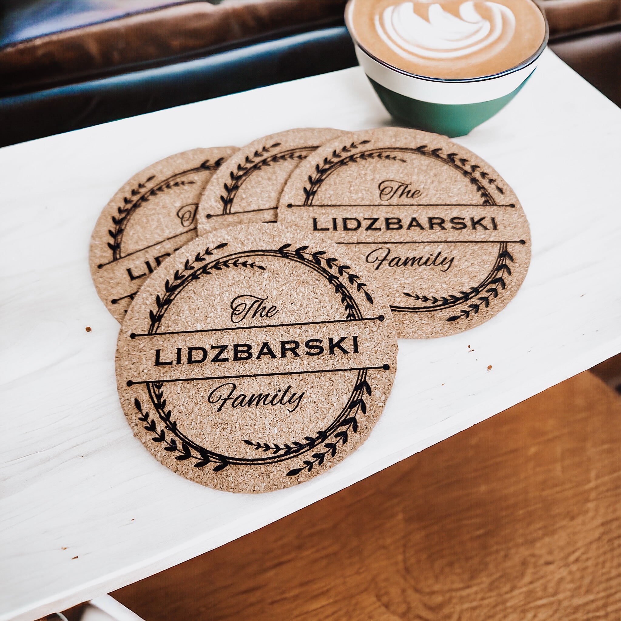 Round Coaster Set of 4 - Cork