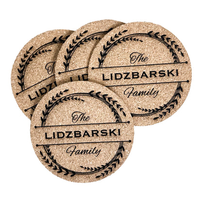 Round Coaster Set of 4 - Cork