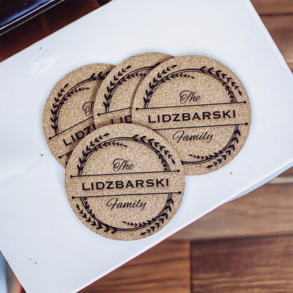 Round Coaster Set of 4 - Cork