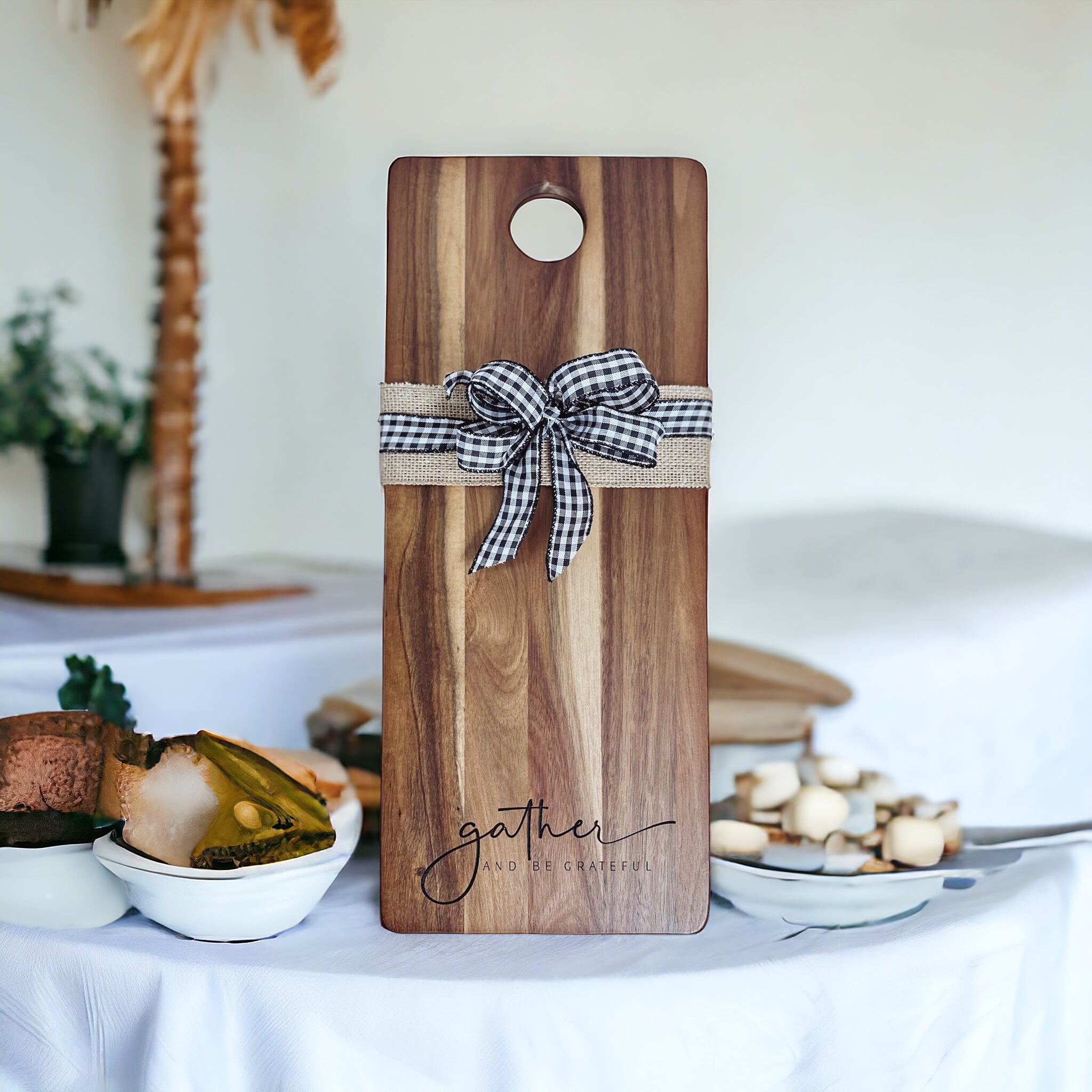 Engraved Long Acacia Serving/ Charcuterie Board