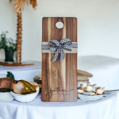 Engraved Long Acacia Serving/ Charcuterie Board