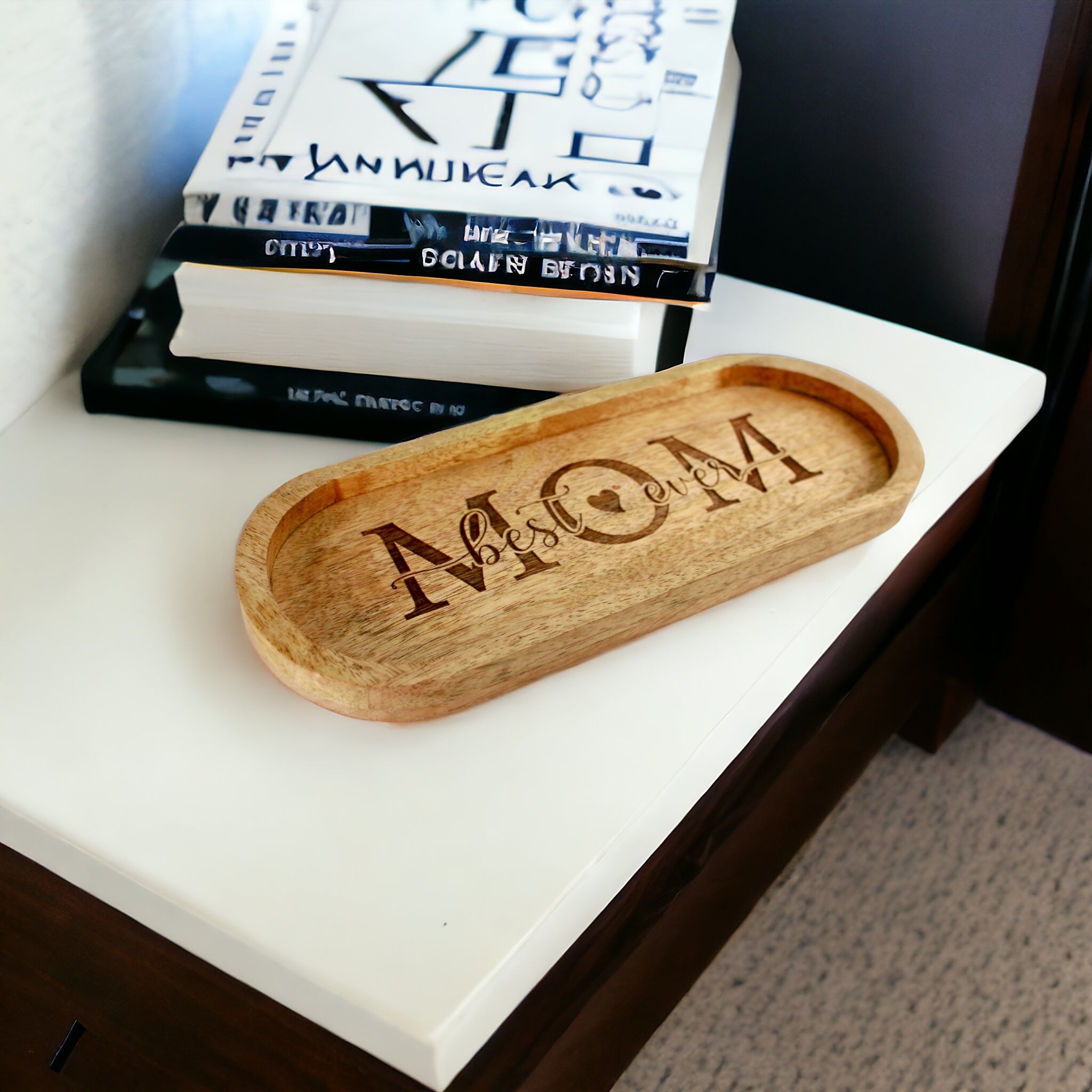Decorative Wooden Catch All Tray For Mom or Grandma