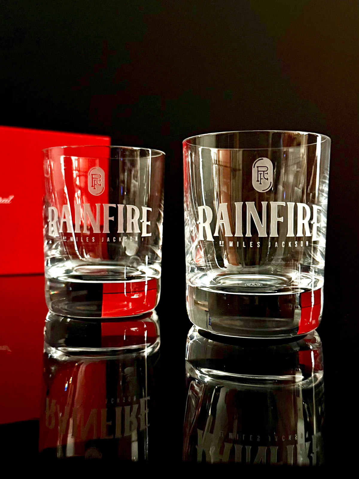 Deep engraved etched baccarat whiskey glasses