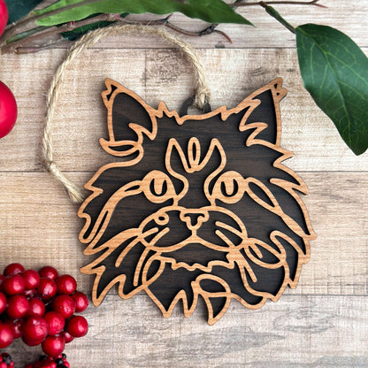 Personalized Cat Breed Ornament - Custom Wood Pet Keepsake