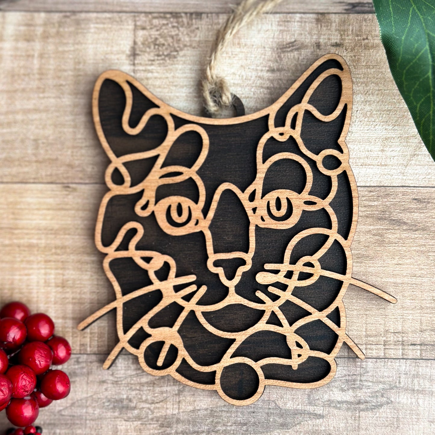 Personalized Cat Breed Ornament - Custom Wood Pet Keepsake
