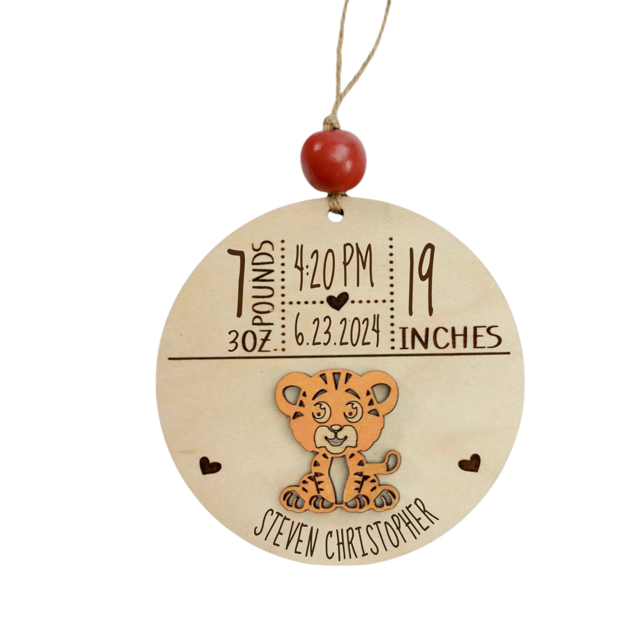 Baby's 1st Christmas Birth Stats Ornament