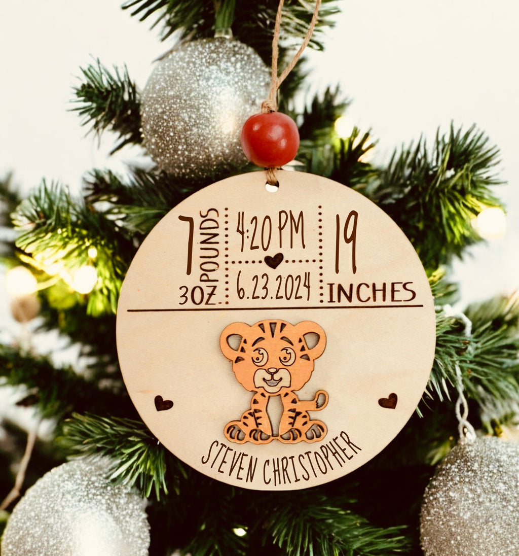 Baby's 1st Christmas Birth Stats Ornament