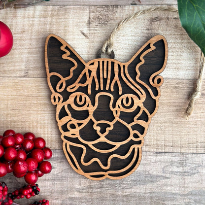 Personalized Cat Breed Ornament - Custom Wood Pet Keepsake
