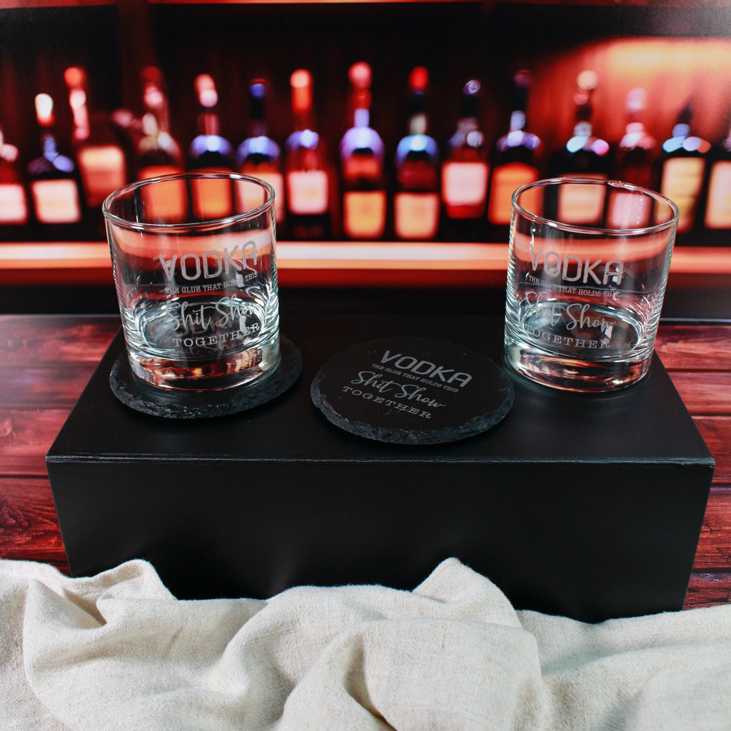 Engraved Whiskey Glass Gift Set