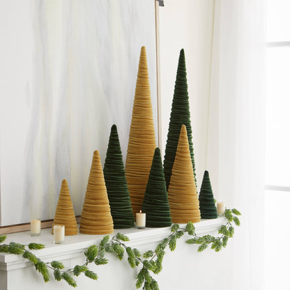 Velvet Cone Trees – Modern Holiday Mantel & Table Décor