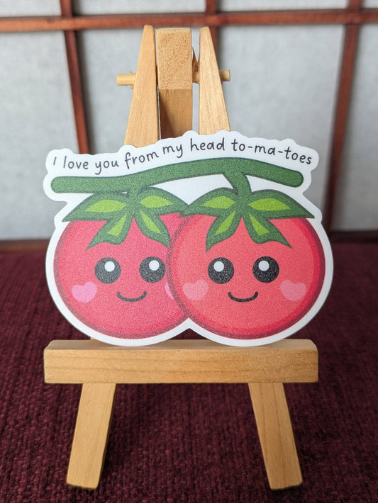 I love you from my head tomatoes vinyl waterproof sticker