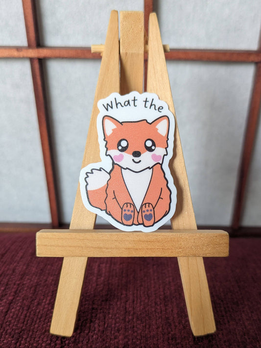 What the fox curse word pun vinyl waterproof sticker