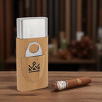 Custom Cigar Case with Cutter – Personalized Leather Gift Set