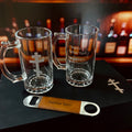 Custom Engraved Beer Mug Gift Set with Bottle Opener