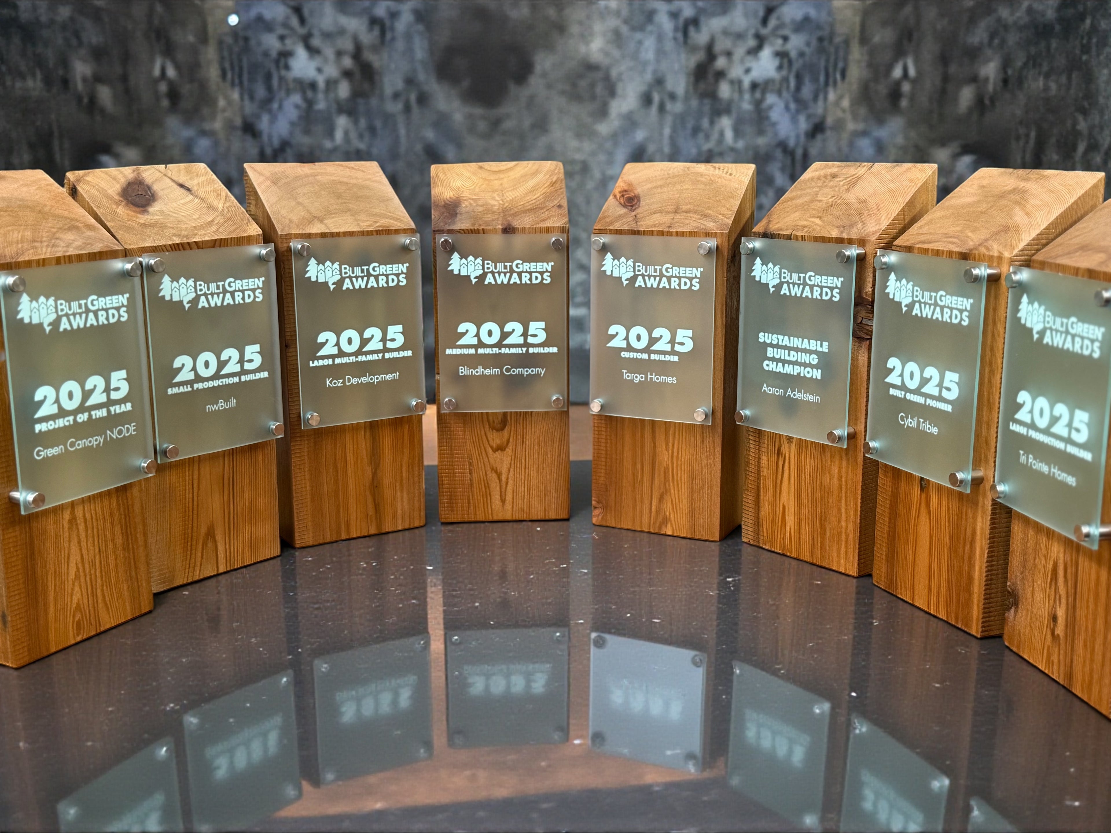Custom engraved wood and acrylic awards –  by Foxwood Engraving in Renton WA