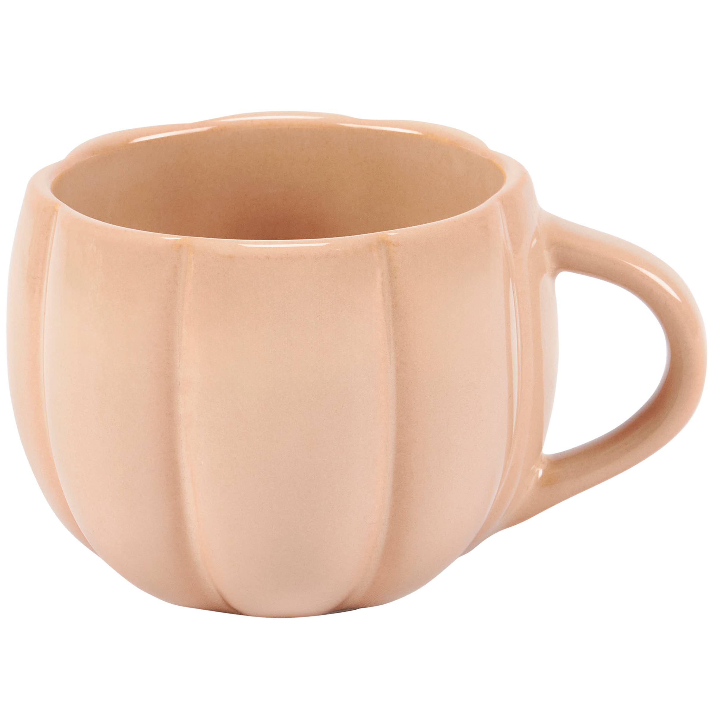 Dishwasher-safe pumpkin-shaped mug for cozy fall drinks.