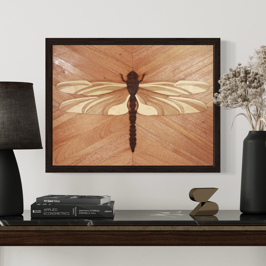 Layered Wooden Dragonfly Wall Art – Nature-Inspired Decor