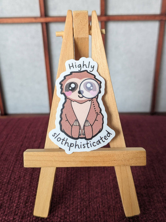 Highly sophisticated sloth pun vinyl waterproof sticker
