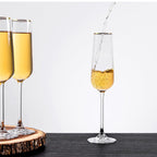 Custom engraved champagne flutes with wedding names and date