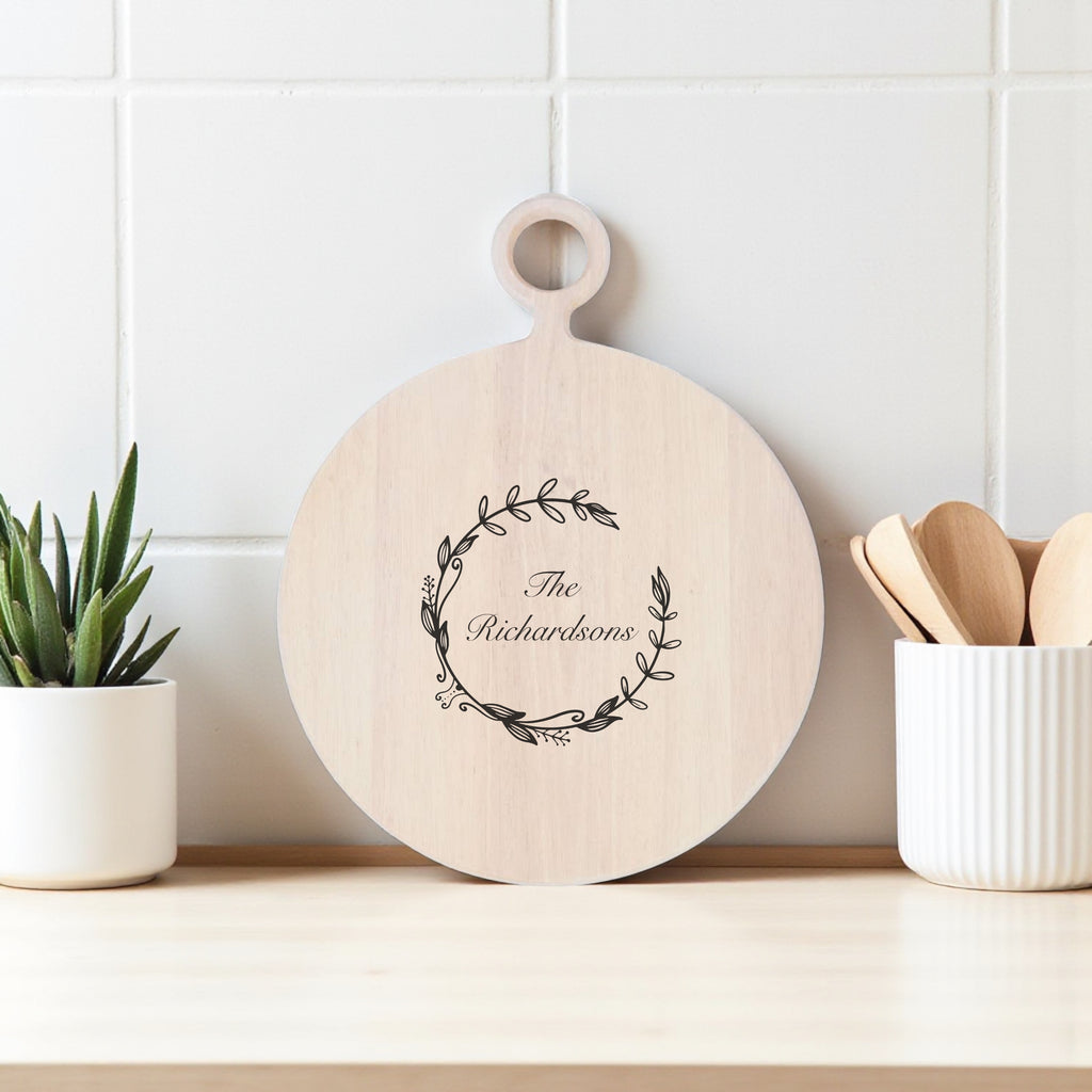 Personalized engraved wooden charcuterie board, gift idea