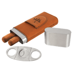 Custom Cigar Case with Cutter – Personalized Leather Gift Set