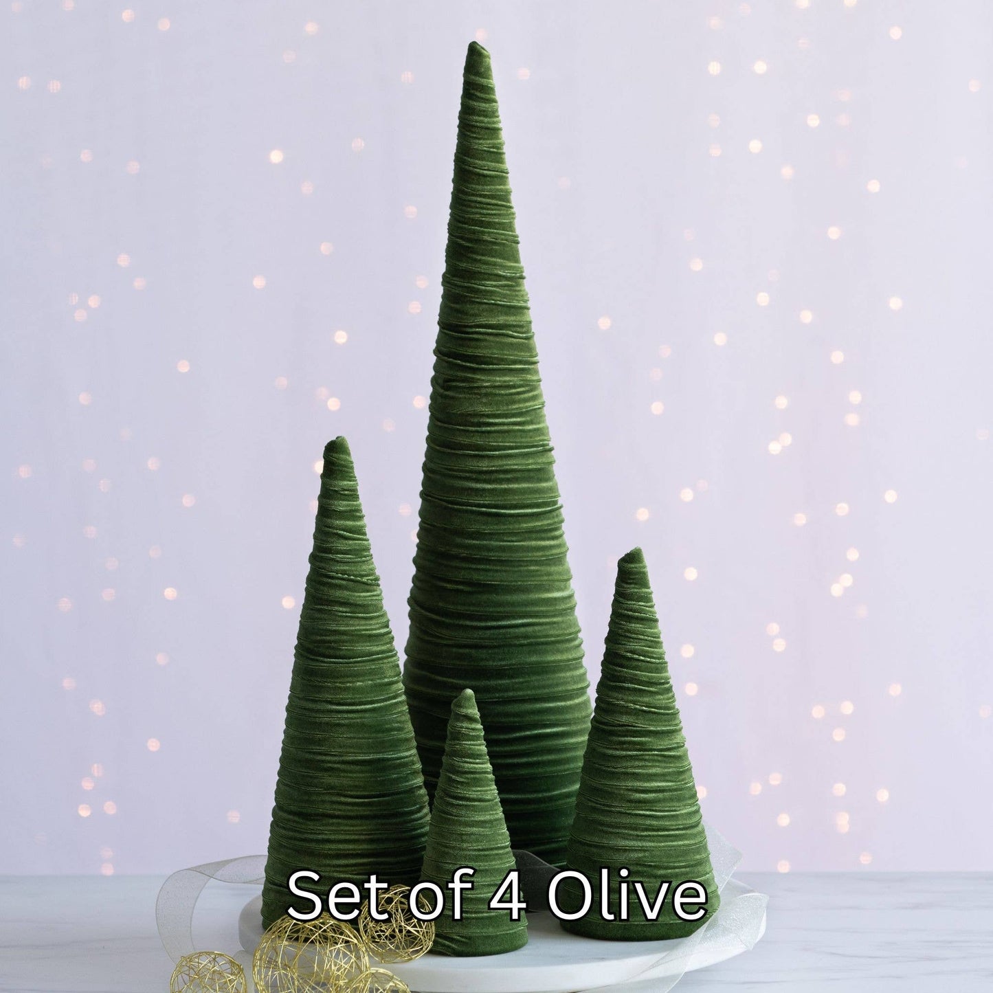 Velvet Cone Trees – Modern Holiday Mantel & Table Décor