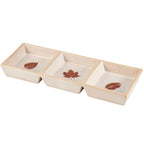 Ceramic snack dish decorated with autumn leaf patterns