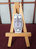 A hole mess funny cat butt vinyl waterproof sticker