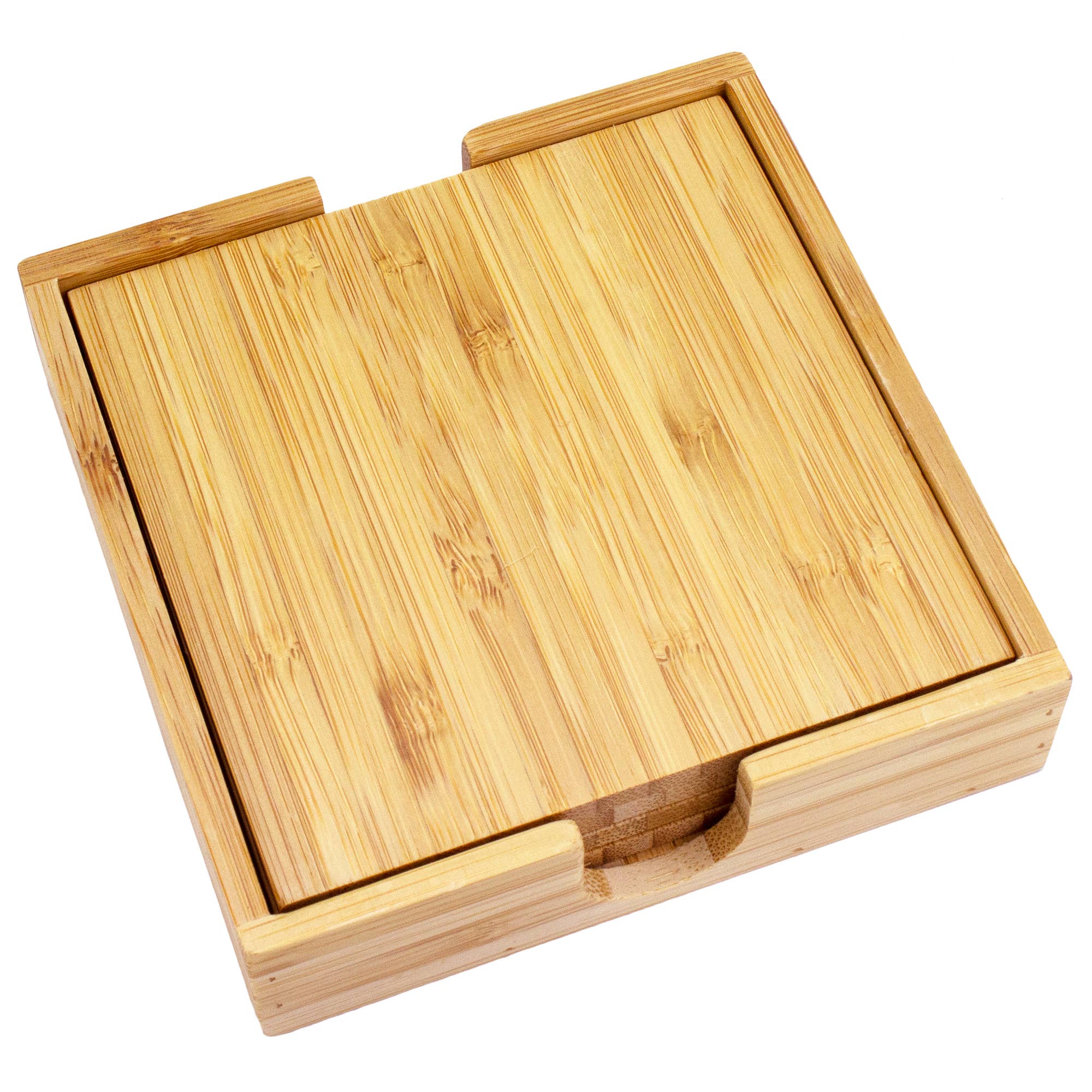 4-Pc. Bamboo Coaster Set with Case
