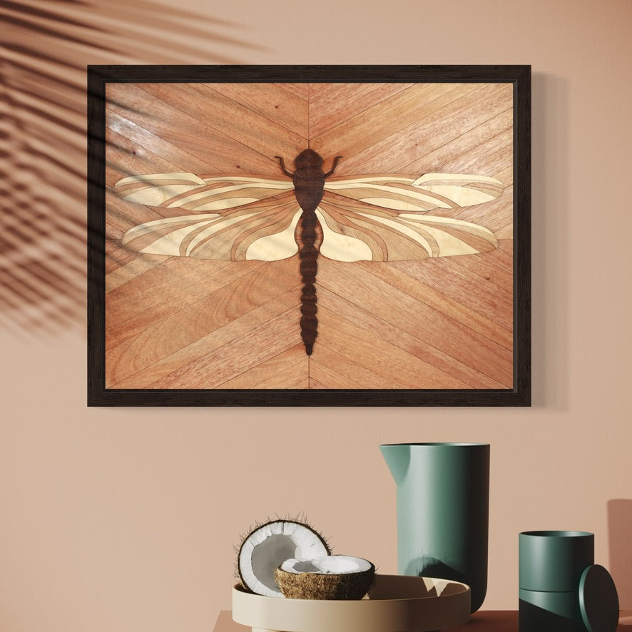 Layered Wooden Dragonfly Wall Art – Nature-Inspired Decor
