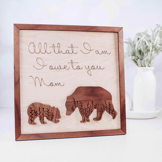 Mama Bear Wall Hanging or Leaner Desk Sign for Mother's Day