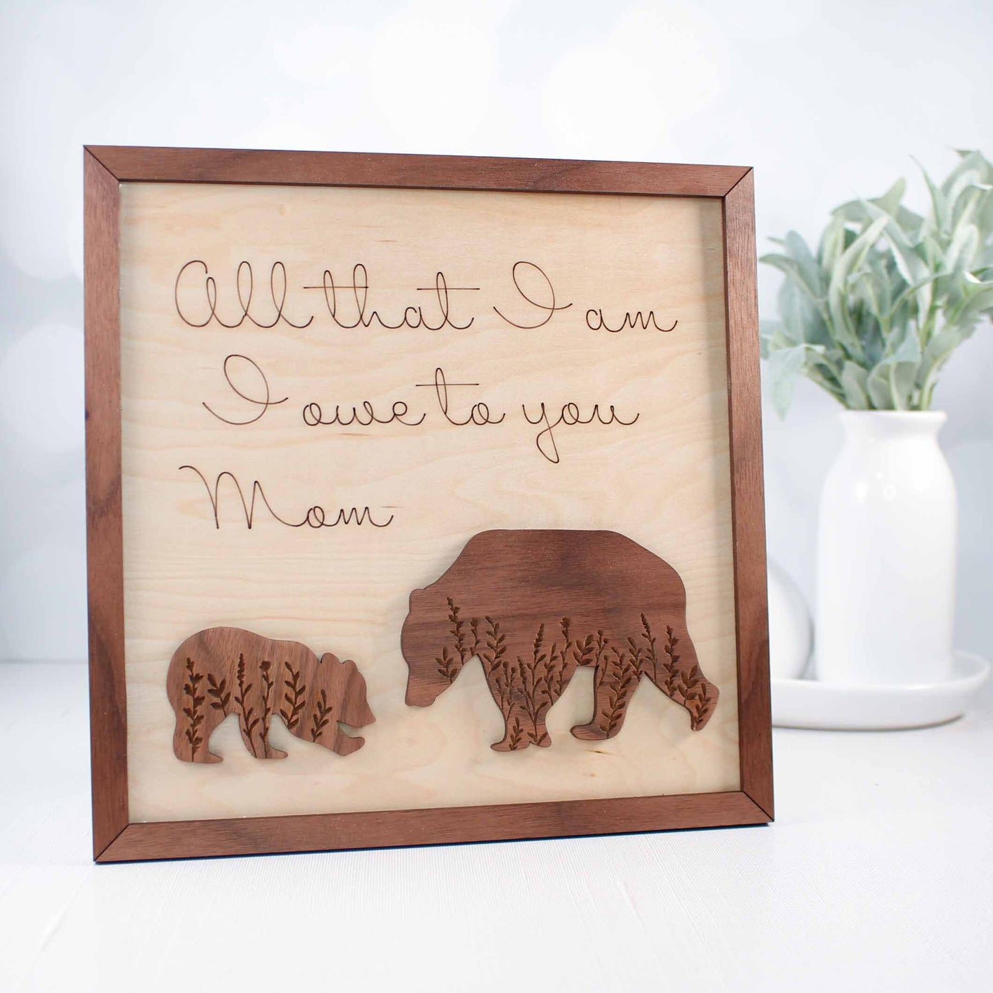 Mama Bear Wall Hanging or Leaner Desk Sign for Mother's Day