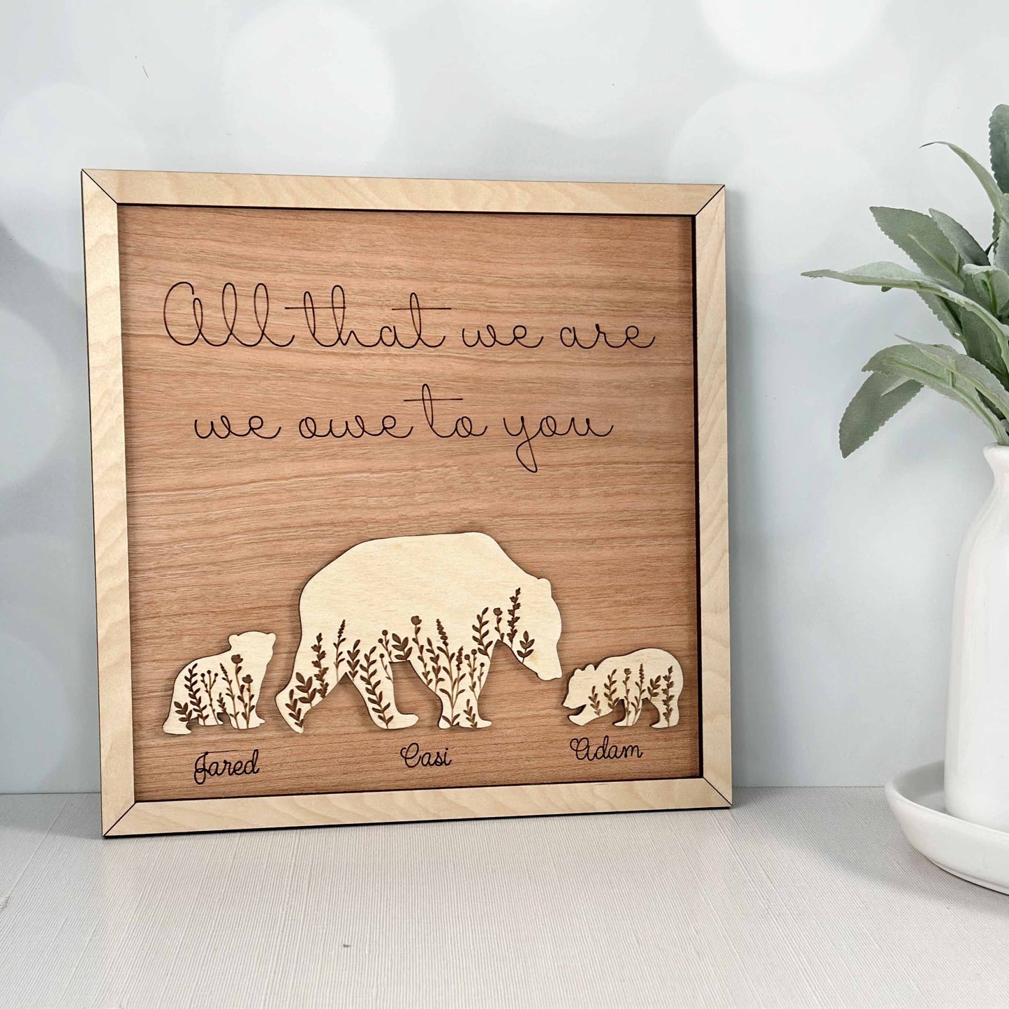 Mama Bear Wall Hanging or Leaner Desk Sign for Mother's Day