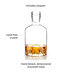 Premium engraved crystal decanter for whiskey or bourbon