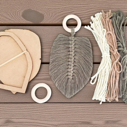 DIY macrame leaf workshop at Foxwood, all materials included.