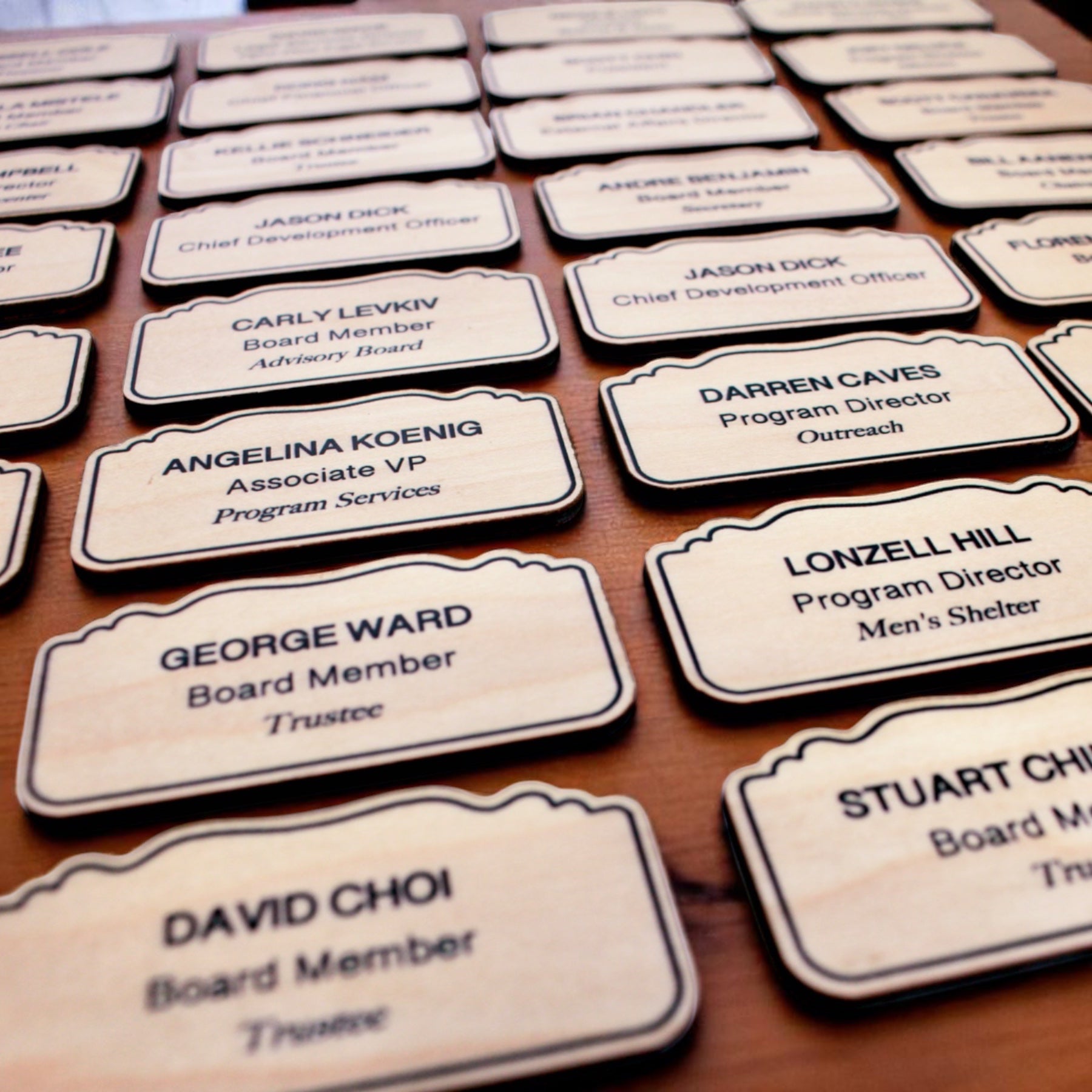 Custom Engraved Name Tags – Magnetic or Pin Back Options