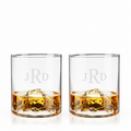 Custom engraved mountain whiskey glasses with crystal tumblers set of two