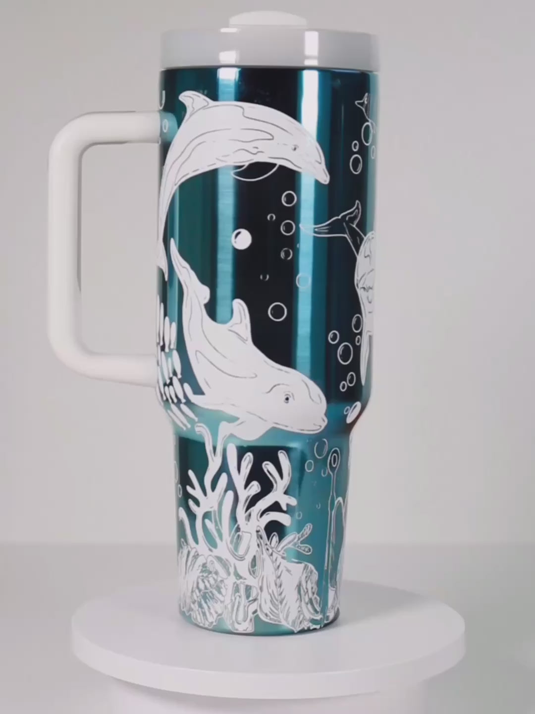 Under the Sea, Dolphins Engraved 40oz Tumbler