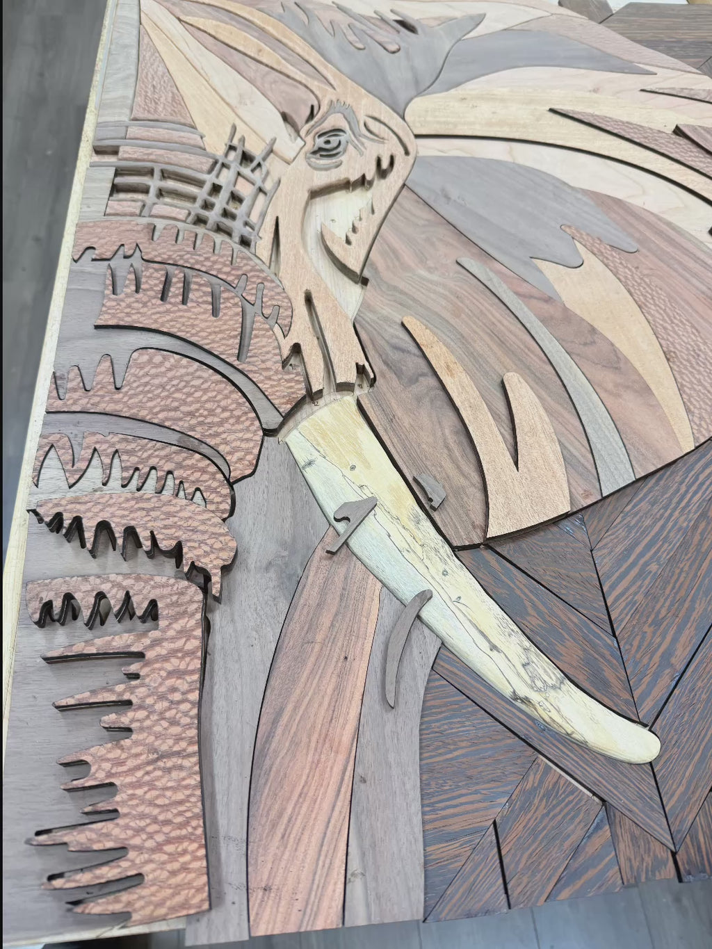 Majestic Elephant Wood Hand-crated Wall Art