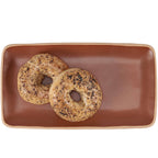 Deep red rectangular stoneware tray